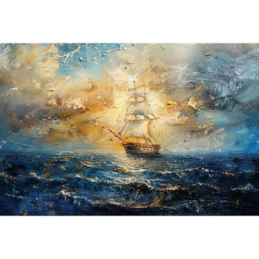 Ship at Sea Oil Canvas